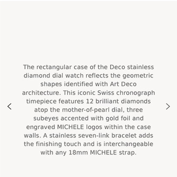 Michele Watch - Deco Diamond Stainless Steel Watch with Diamonds - Picture 6 of 8